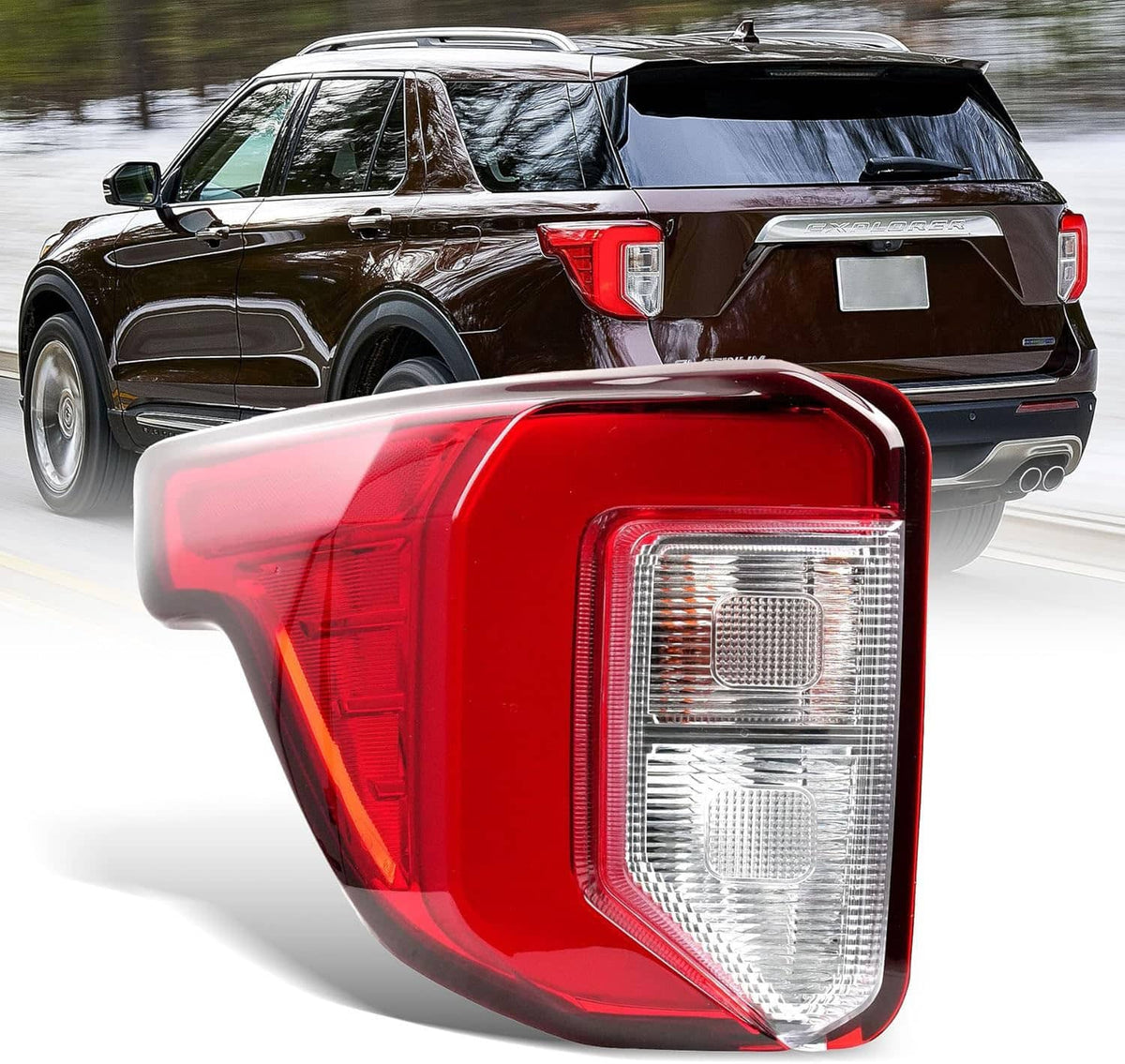 Solidspare New Left Side LED Tail Light For Ford Explorer 2020-2022 Rear Lamp LB5Z13404F