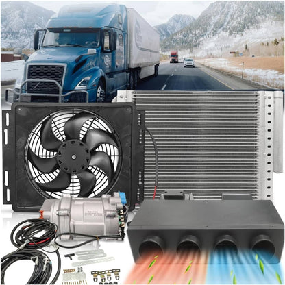 Solidspare 12V Electric Cool & Heat Universal Underdash Air Conditioner DC Auto Car A/C 63A