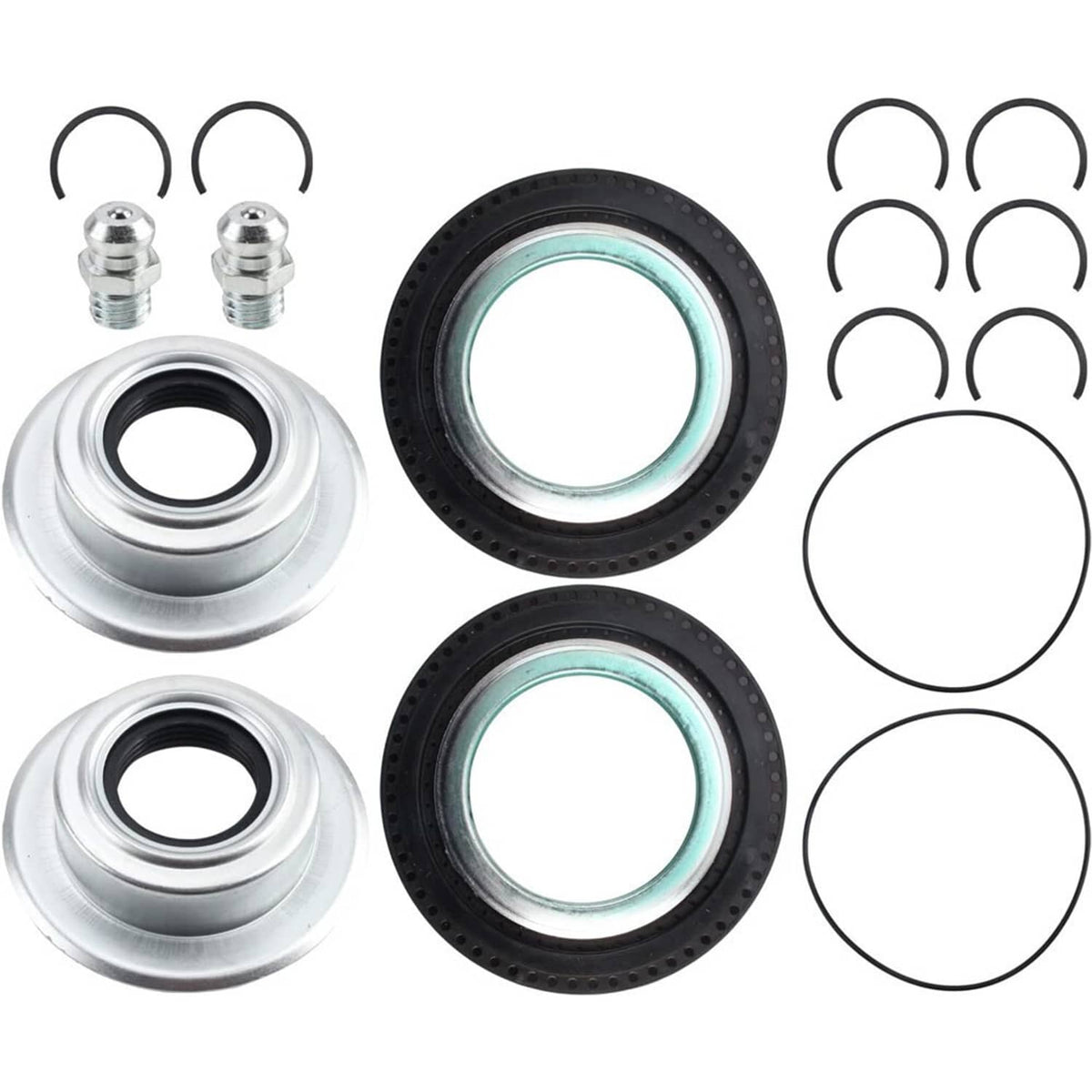 Solidspare Front Axle Seal & Greaseable U Joint Kit for 2005-2014 Ford F250 F350 Super Duty