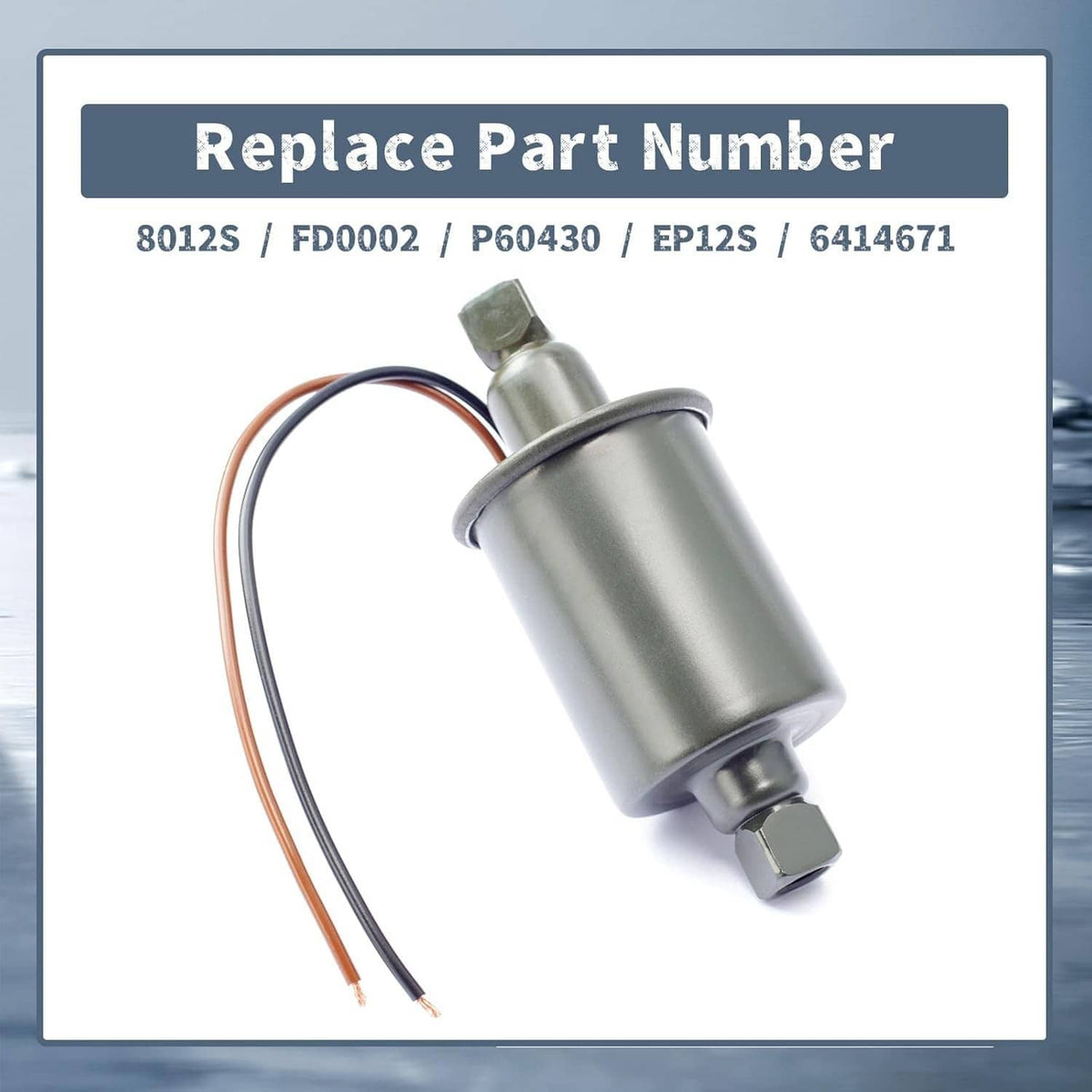 Solidspare 12V Universal Electric Fuel Pump Gas Diesel High Pressure 5-9 PSI E8012S Trucks