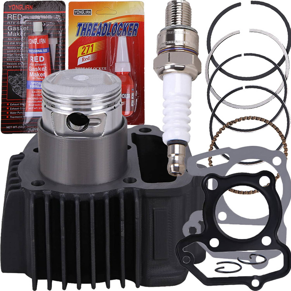 Solidspare For Yamaha Badger Moto-4 Raptor 80 47mm Engine Piston Cylinder Top End Kit US