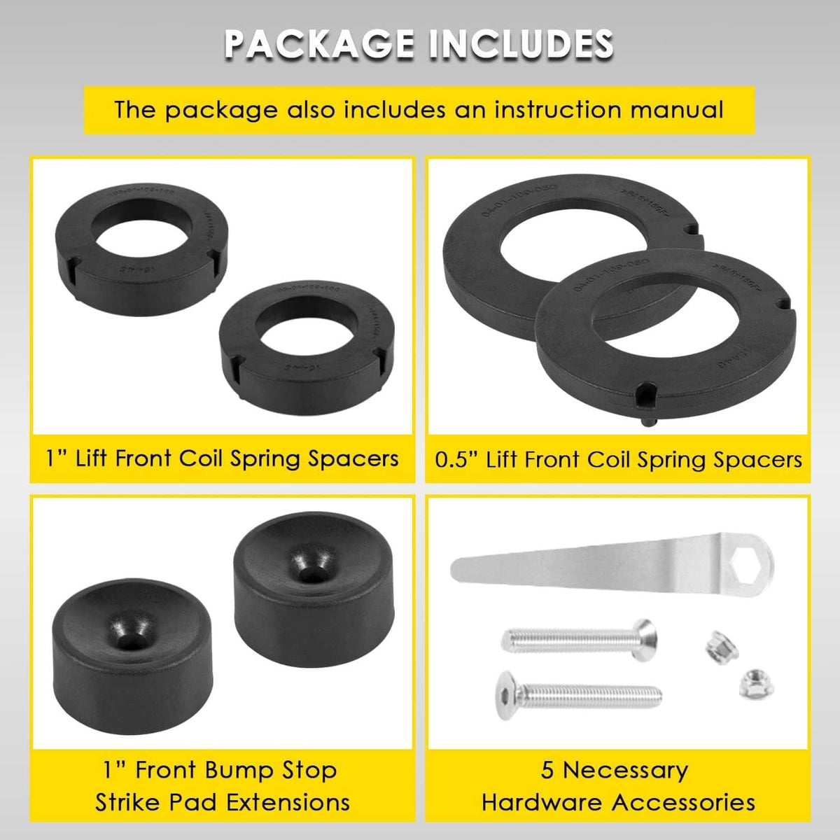 Solidspare 1155300 Front 1.5” Performance Spacer Leveling Kit for Jeep Gladiator 2020-2022