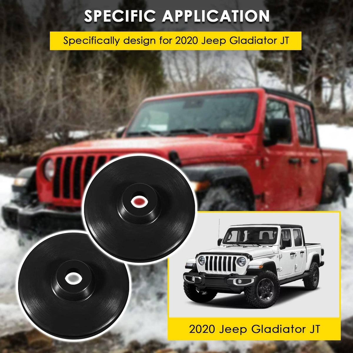 Solidspare KJ09192 0.75 Inch Lift Kit, Rear Coil Spring Spacers for 2020 Jeep Gladiator JT