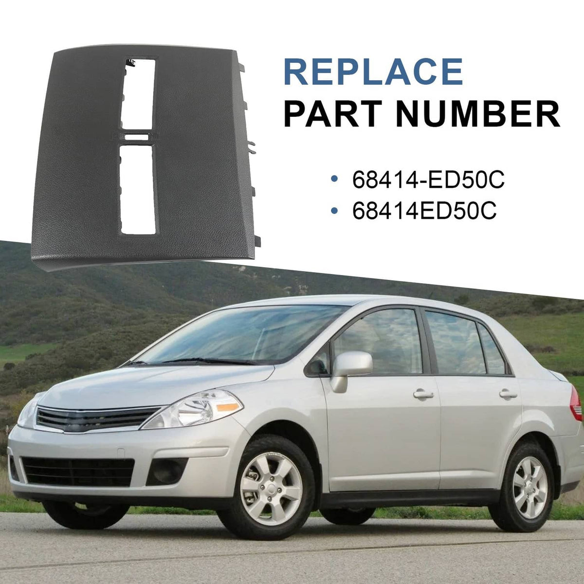 Solidspare Center Dash Console Instrument Panel Cluster Lid Bezel For Nissan Versa 2007-12
