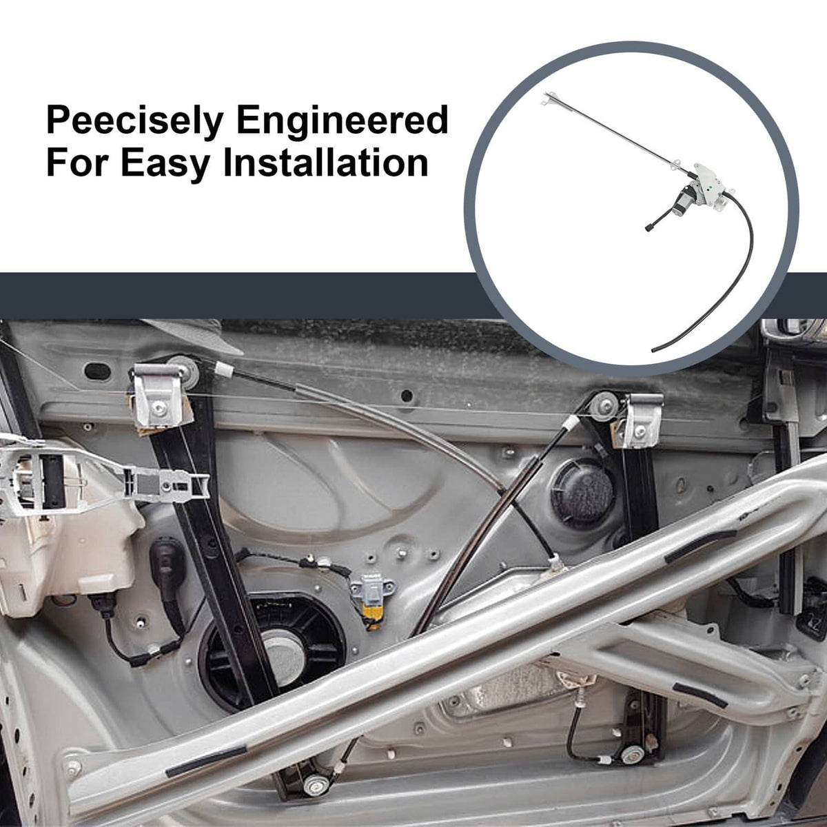 Solidspare Front Left Power Window Regulator with Motor for Freightliner Columbia 741-5204