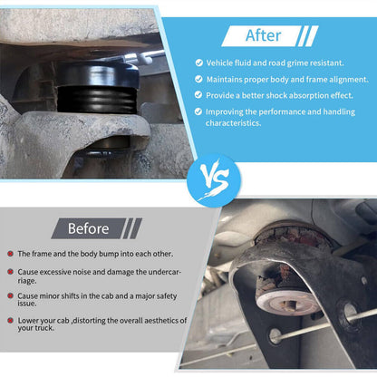 Solidspare Silicone Body Mount Bushing Kit for Ford F250 F350 2008-2016 Super Duty Crew Cab