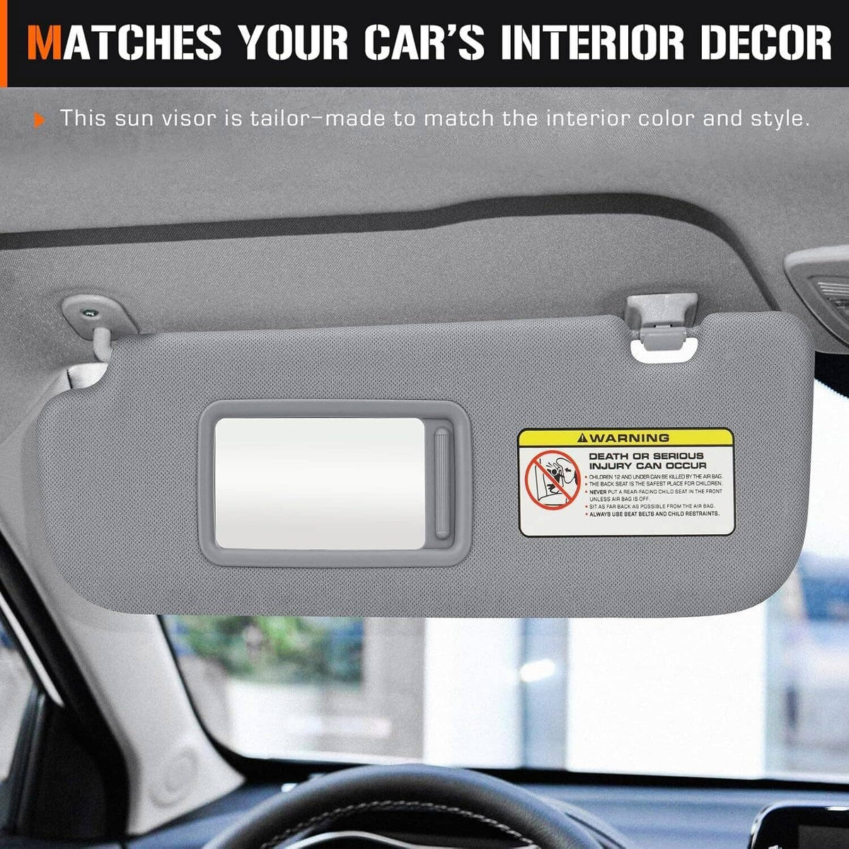 Solidspare 1 Pair LH/RH Driver & Passenger Side Sun Visor Set For 2012-15 Hyundai Veloster