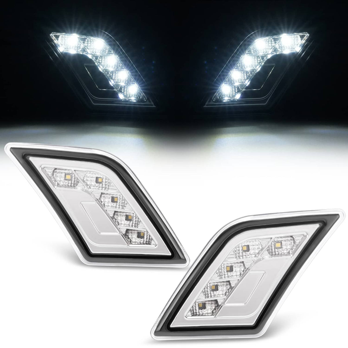 Solid Spare LED Bumper Side Marker Lights For Mercedes-Benz C300/C350/C63 AMG 4-Door 08-11