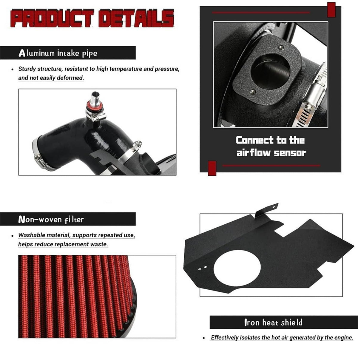 Solidspare Cold Air Intake System For 2010-2016 BMW 535i 535i xDrive F10 F11 N55 3.0T Turbo