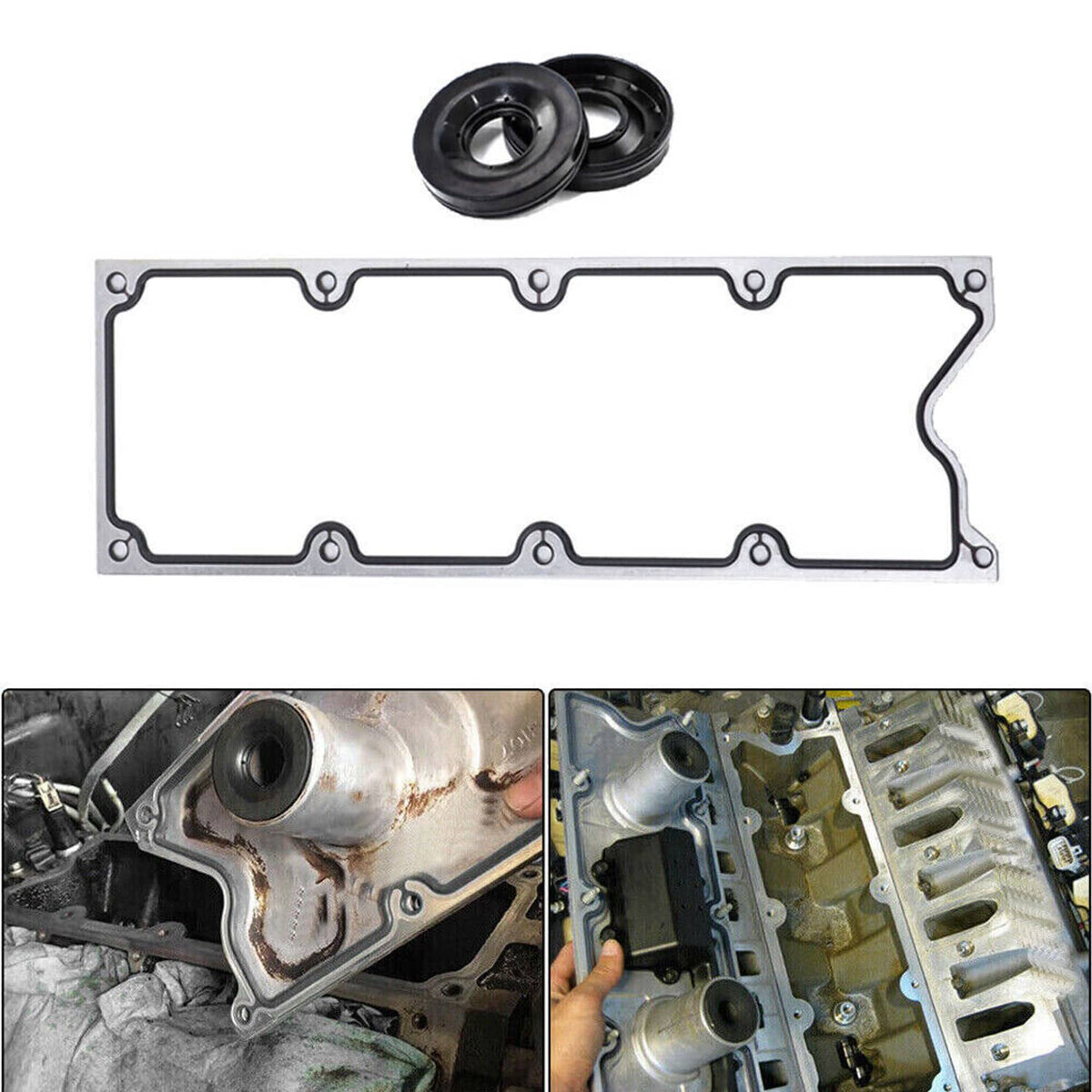 Solidspare New Valley Pan Gasket Seal Plate Kit LS1 LS2 5.3 6.0L For LS Gen Knock Sensor