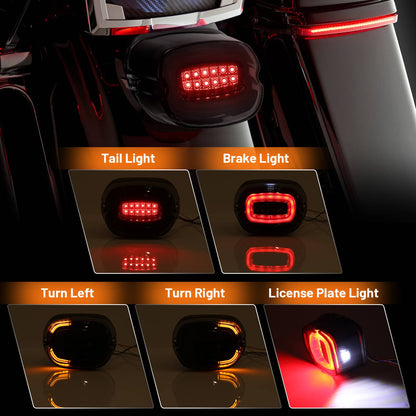 Solidspare Smoked LED Tail Light Brake & Running Turn Signals For Harley Softail XL Rear