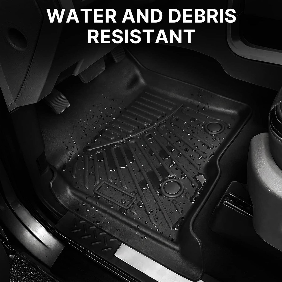Solidspare All Weather Floor Mats Liners for Ford F-150 SuperCrew/Crew Cab 2010-2014 TPE