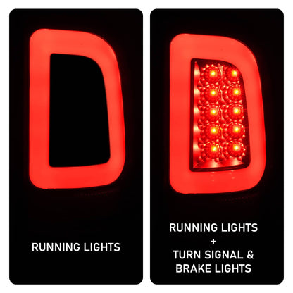 Solid Spare For Ford F250 F350 F450 2008-2016 SD SuperDuty LED Bar Tail Lights Black Smoke