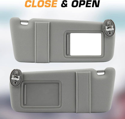 Solidspare Gray Sun Visor w/Sunroof Left & Right Set For 09-16 Toyota Venza 74320-0T022-B1