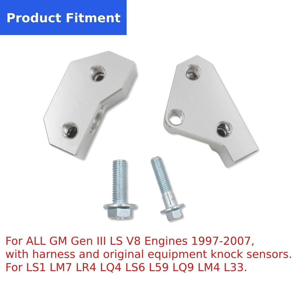 Solidspare Knock Sensor Relocation Bracket Kit For 1997-2007 GM Gen III LS V8 Engines LS1