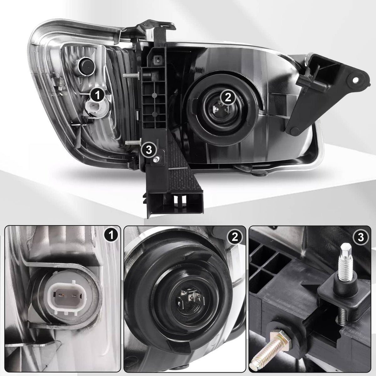 Solid Spare For Toyota Tacoma 2001-2004 Headlights Corner Signal Lights Bumper Lamp w/Bulbs