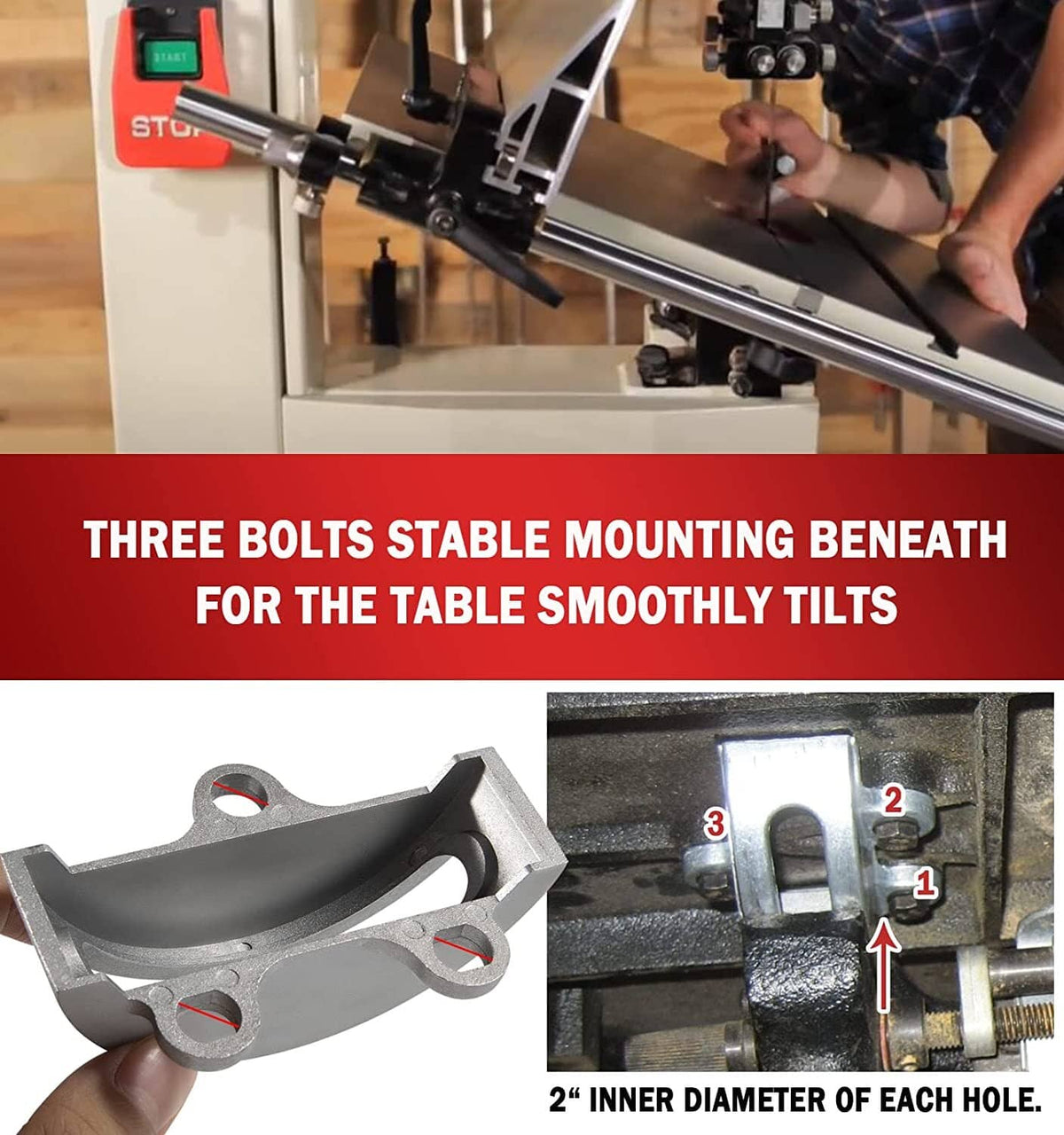 Solid Spare 14" Bandsaw Trunnions Front and Rear Kit 426-02-395-0005,426-02-0-950-0002 -2PCS