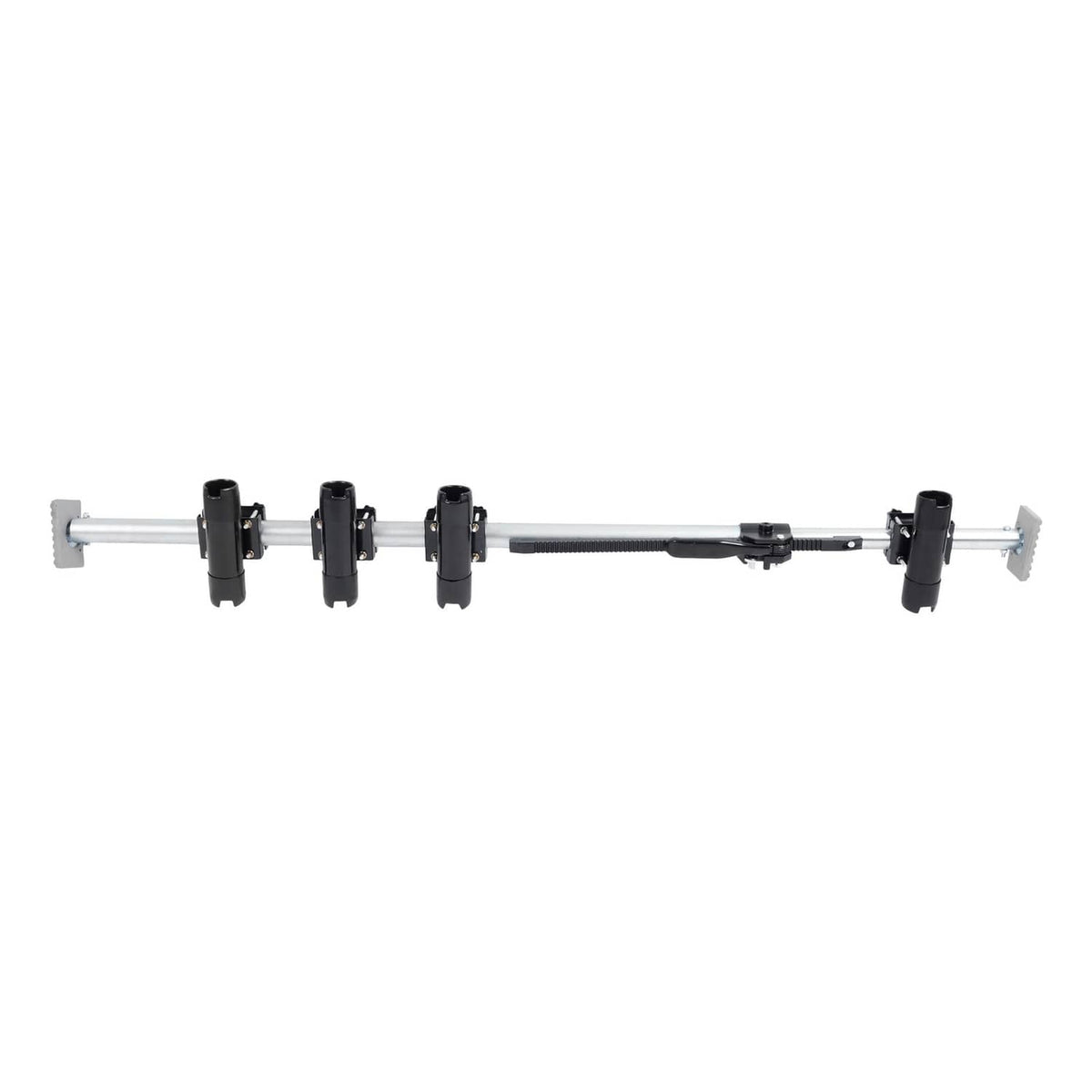 Solid Spare Truck Bed Rod Rack Fishing 4 Rod Holder Aluminum Adjustable Pickup Silvery Black