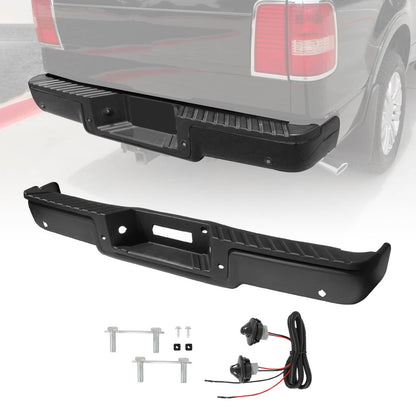 Solidspare Rear Bumper Assembly For Ford F150 2006 2007 2008 Black Step Bumper With Hole