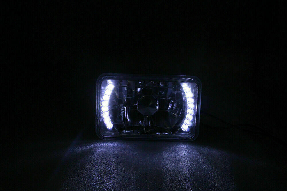 4pcs 4x6" LED Halo Headlights DRL Beam For Chevy C10 Pickup truck 1980-1986
