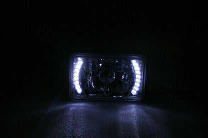 4pcs 4x6" LED Halo Headlights DRL Beam For Chevy C10 Pickup truck 1980-1986