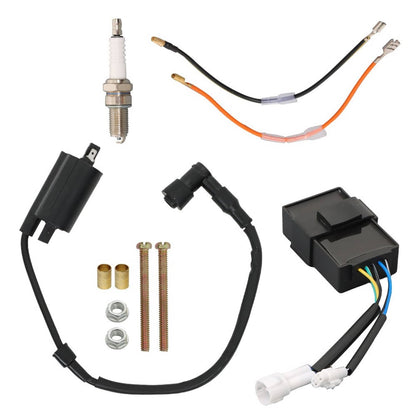 Solidspare Ignition Coil CDI Spark Plug Kit For Kawasaki Bayou300 KLF300B 1988-2004