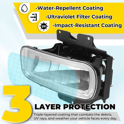 Solid Spare Left Clear Lens Fog light For Ford F150 LH 2004-2006 To 8-8-05 W/ Bracket / Bulb