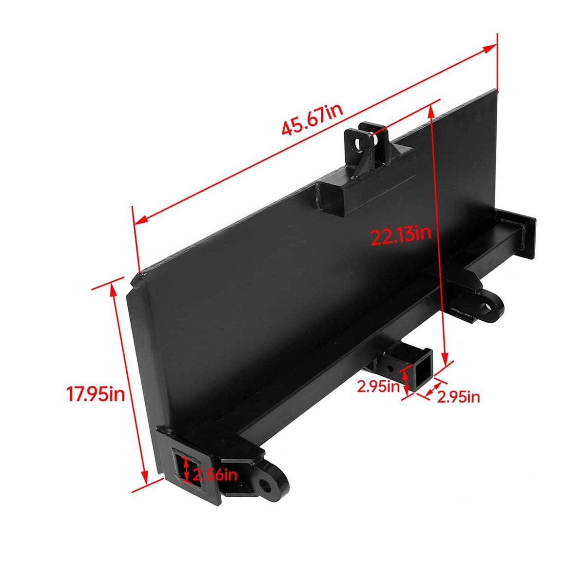 Solidspare 3-Point Attachment Adapter Hitch Adjustable Skid Steer Loader Tractor