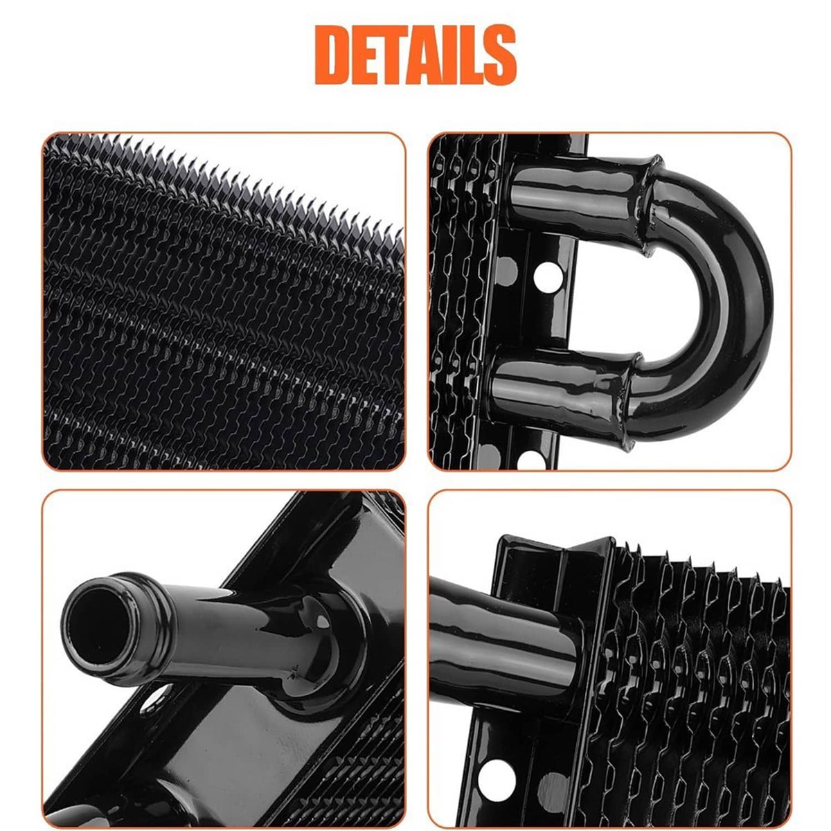 Solidspare 10 Rows Aluminum Universal Remote Transmission Oil Cooler Radiator Converter Kit