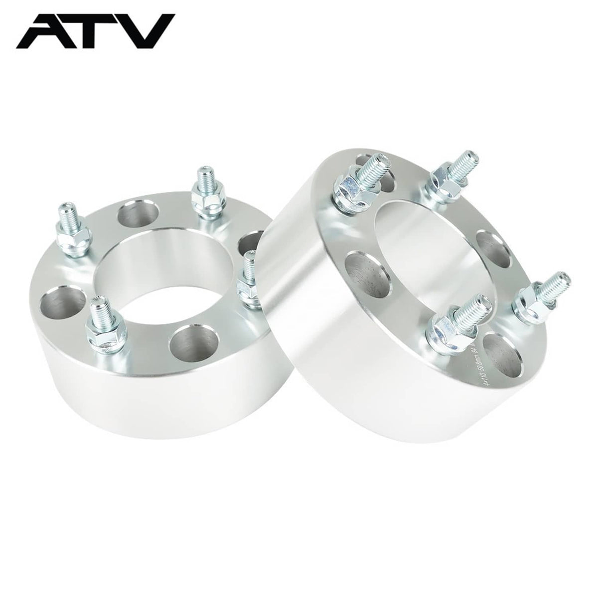 Solidspare 4× Wheel Spacers 4x110 2" 74mm M10x1.25 Silver For Honda Rincon 680 2006-2016