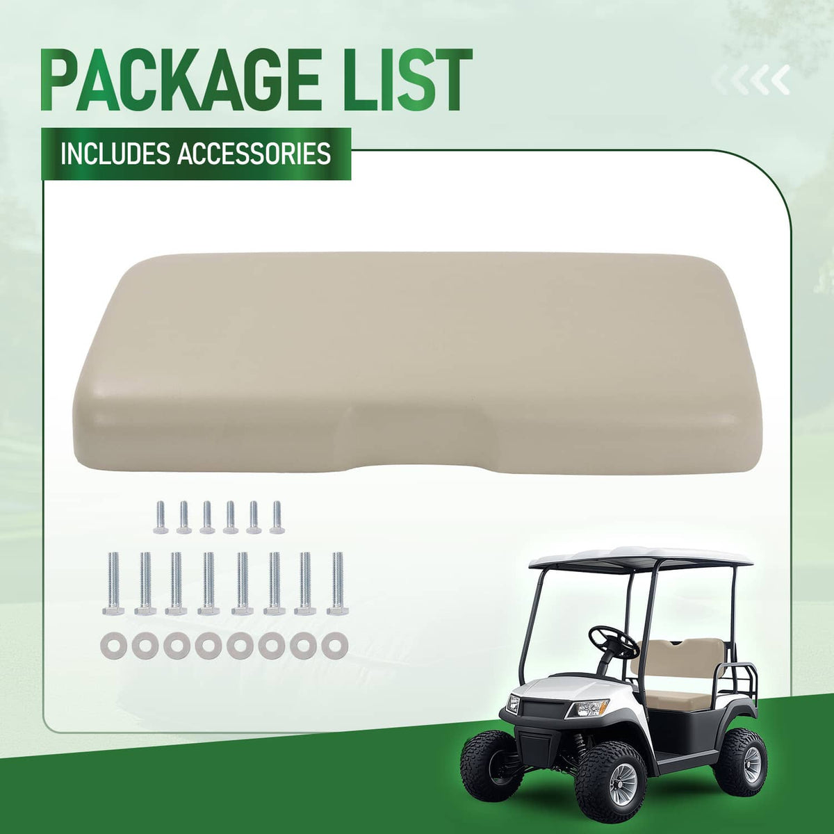 Solidspare Front Seat Bottom Cushion Assembly Set Golf Cart For EZGO RXV 2008-UP Models