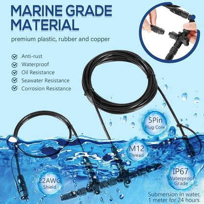 Solidspare 124-69 NMEA 2000 Network Starter Kit Replace for Lowrance N2K-EXP-RD-2 Cable Kit