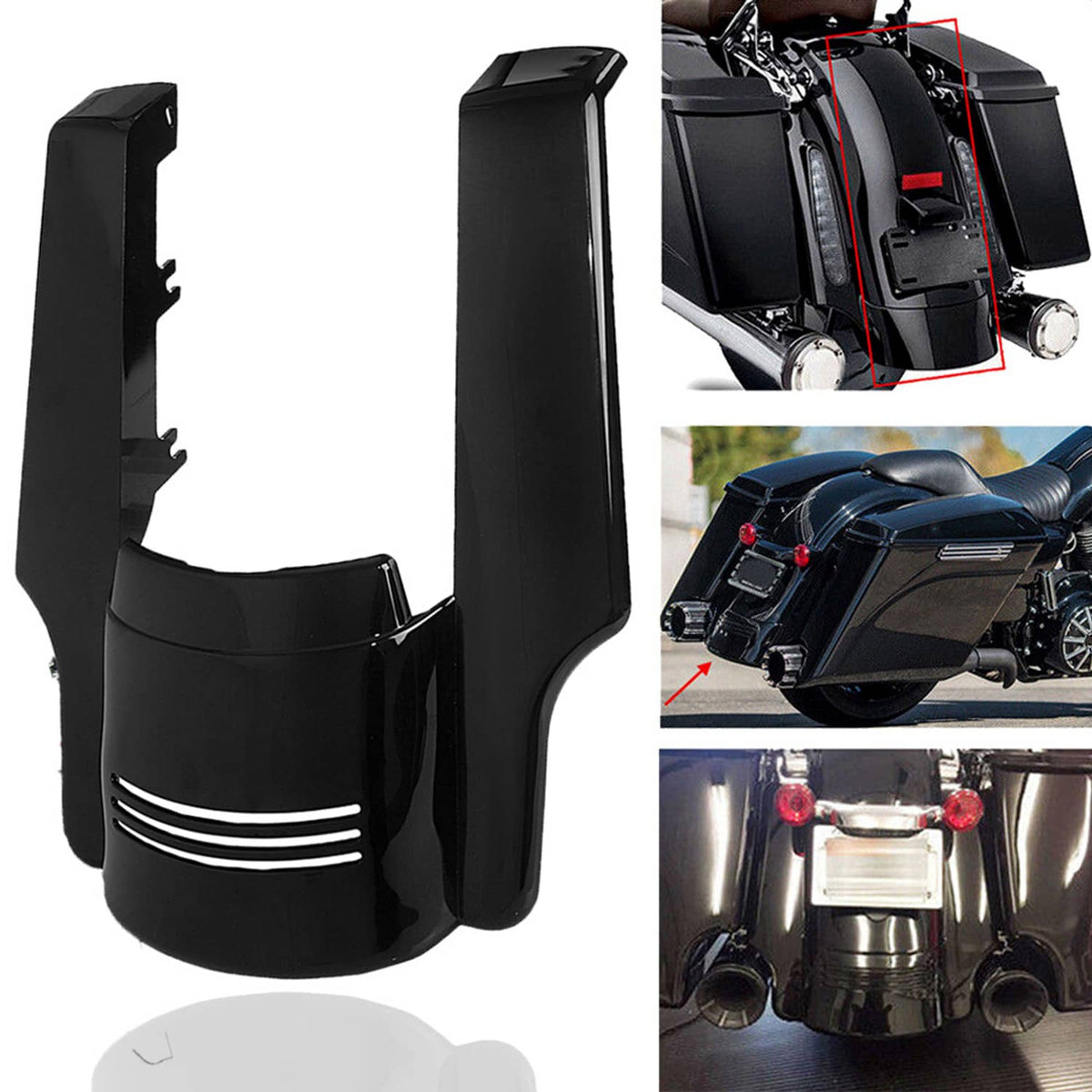 Solidspare ABS Plastic 5" Stretched Rear Fender Extension Filler For Harley Touring 14-Up