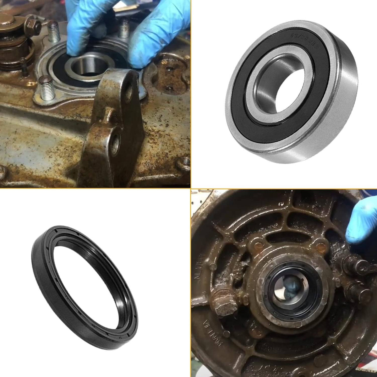 Solid Spare Rear Wheel Axle Bearing Kit for Honda Rancher 420(SRA) TRX420,Foreman 500 TRX500