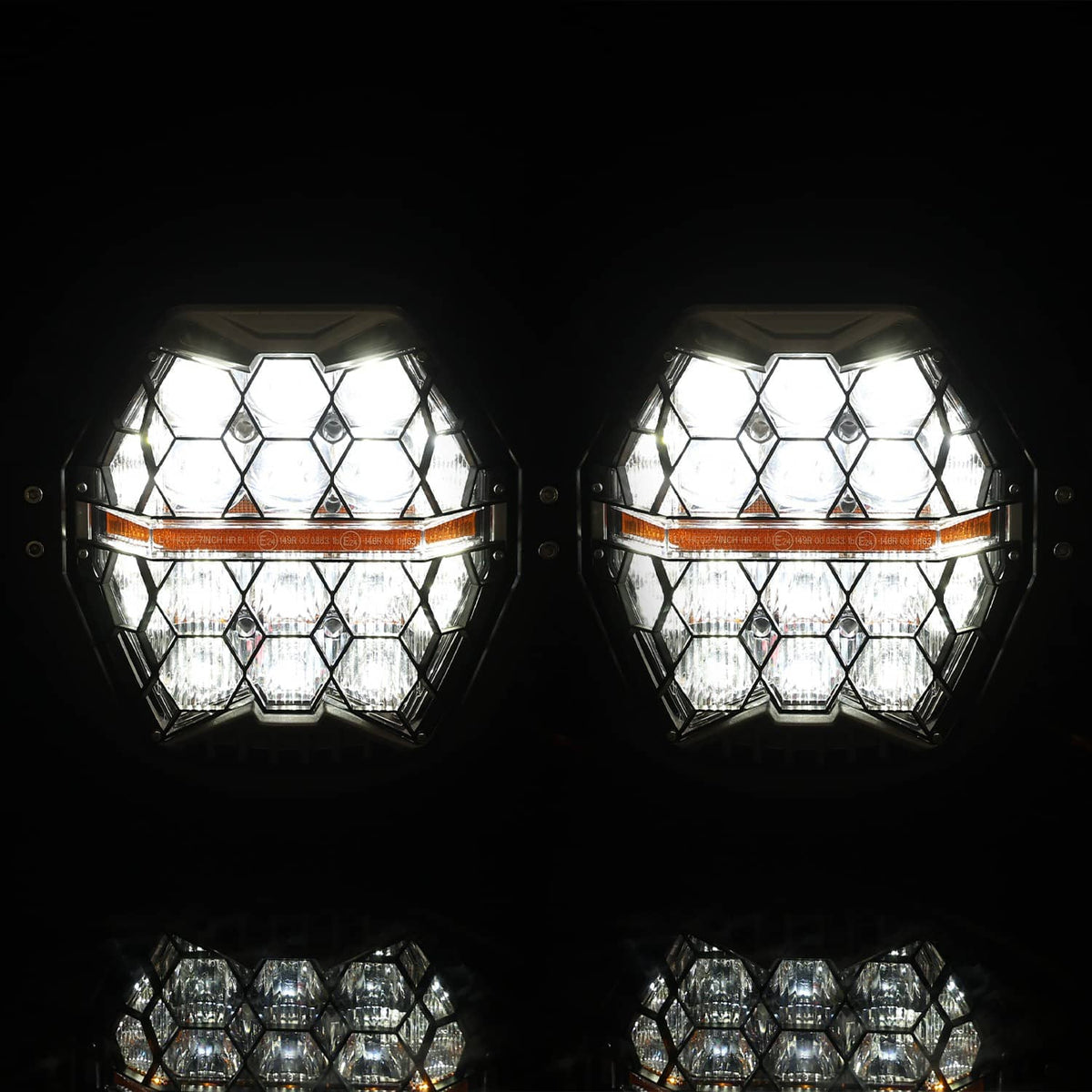Solidspare 240W Dual LED Headlight w/ High Low Beam Amber DRL For  Harley Road Glide 2015+