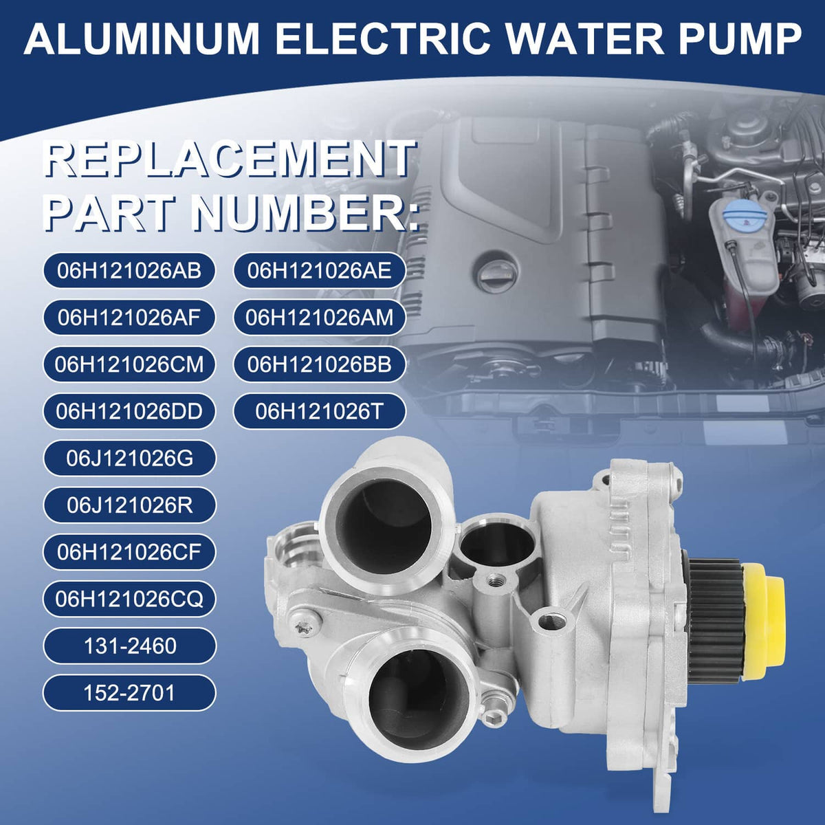 Solidspare Aluminum Water Pump Fit For 2008-2016 Audi A3 A4 A5 VW CC TT Tiguan 2.0T NEW