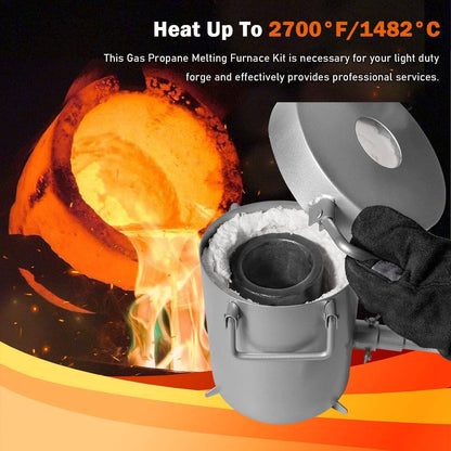 Solidspare 28LB/12.8KG Propane Furnace Kit Smelting Gold Silver Copper Scrap Metal Casting