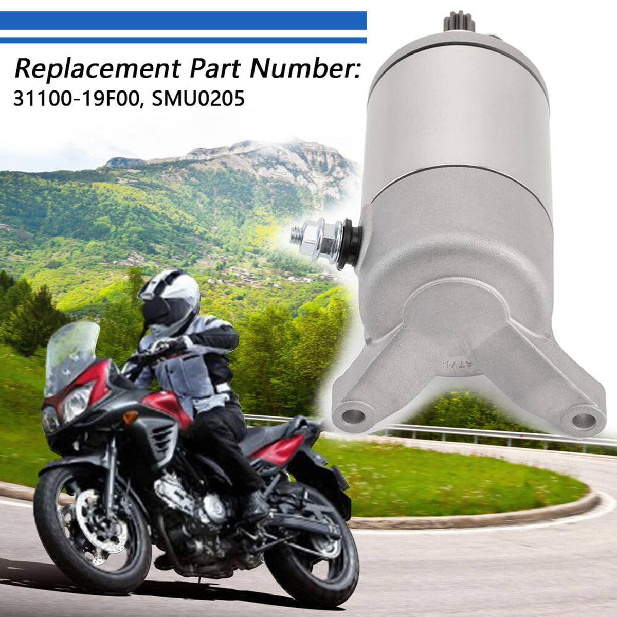 Solidspare Starter Motor 31100-19F00 SMU0205 for Suzuki SV650S 1999 2000 2001 2002-2009