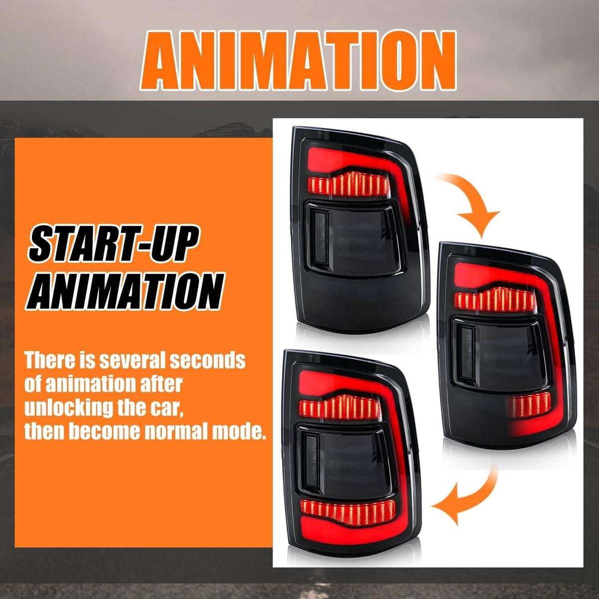 Solidspare Pair LED Tail Light For 2009-2018 Dodge Ram 1500 2500 3500 Rear Light Smoke Len