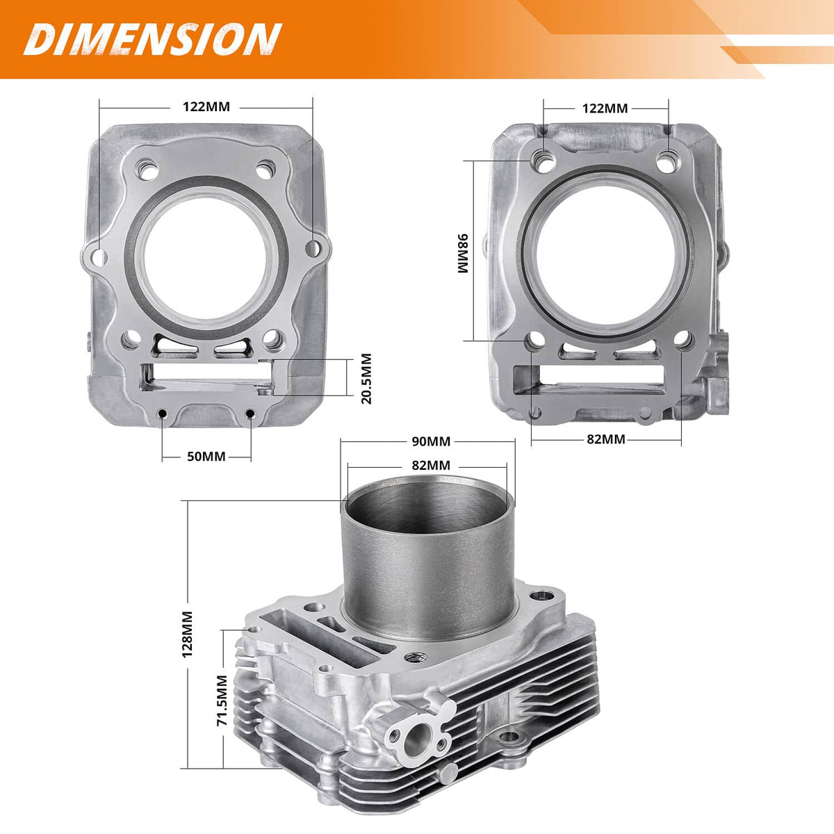 Solidspare Cylinder Piston Gasket Kit For 2008-2021 Suzuki King Quad 400 11210-27H00-0F0