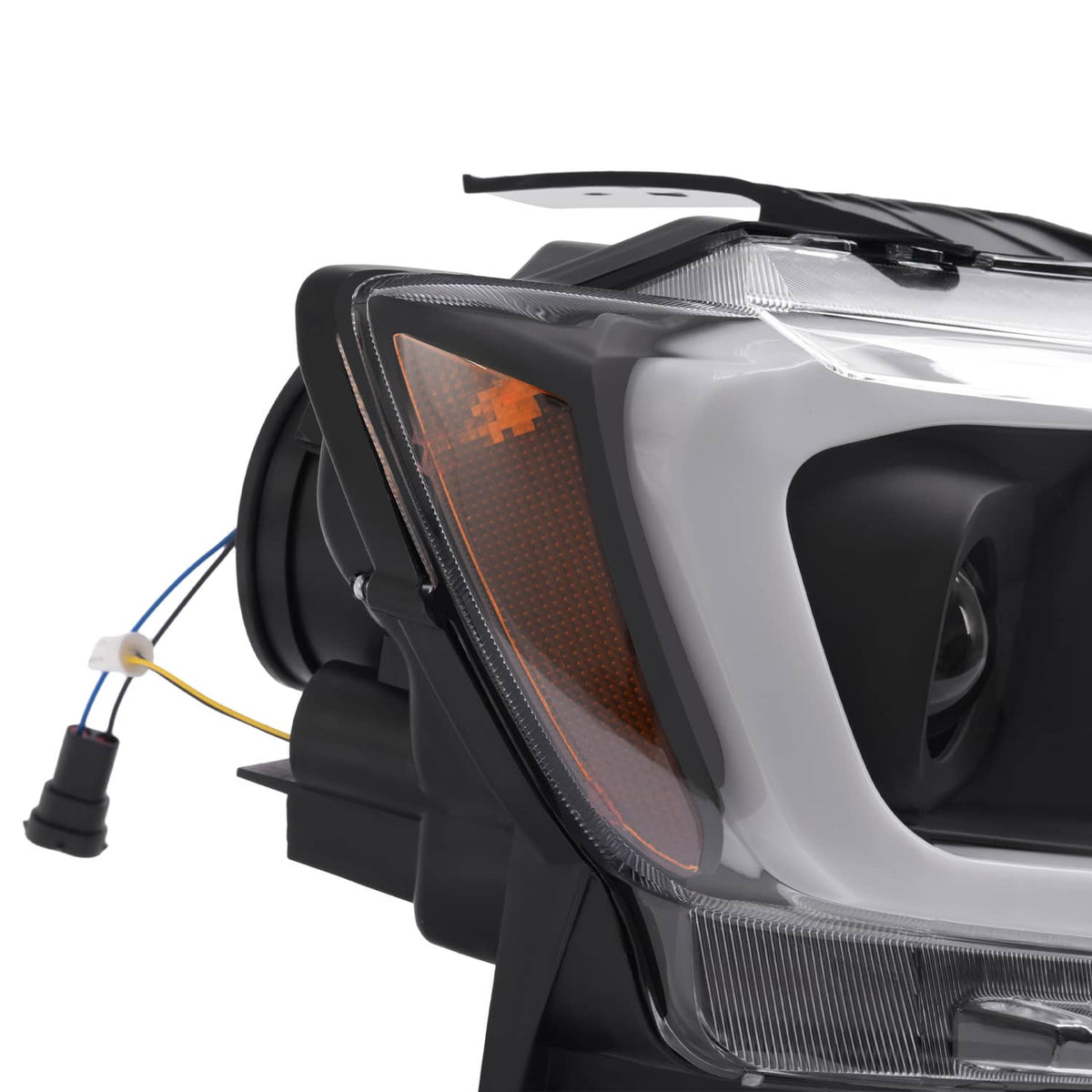 Solid Spare For Jeep Grand Cherokee 2011 2012 2013 LED DRL Projector Headlights Black Pair