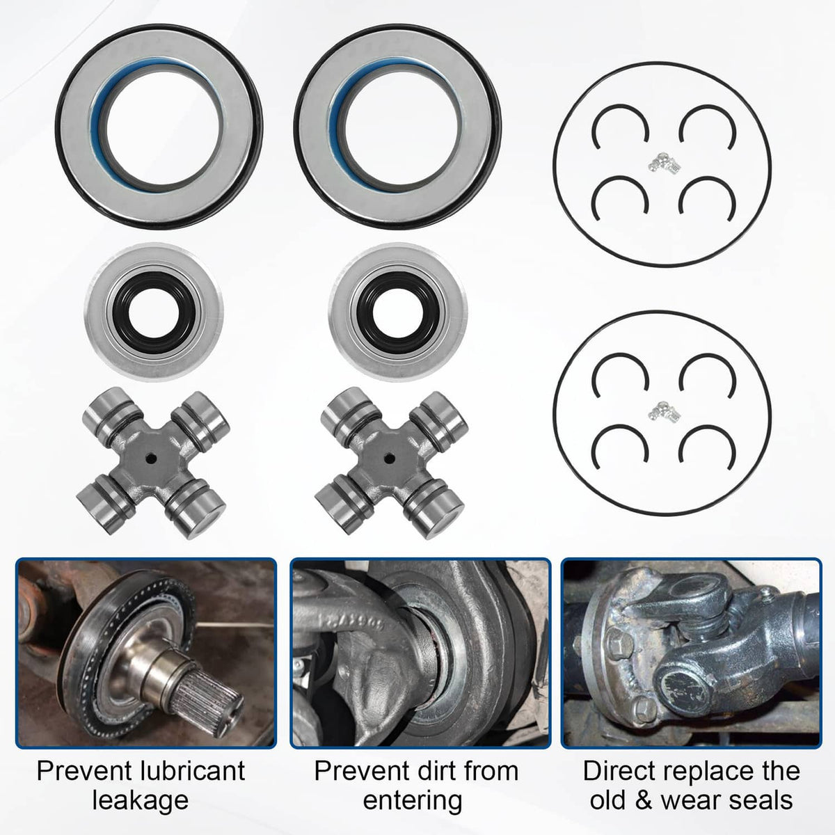 Solidspare Front Axle Seal And Greaseable U Joint Kit For Ford 2005-14 F250 F350 Super Duty