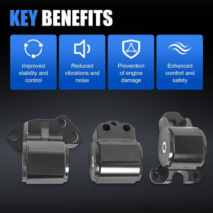 Solidspare For Honda Civic 1992-1995 EG D & B Series Engine Motor Mount Conversion Swap Kit