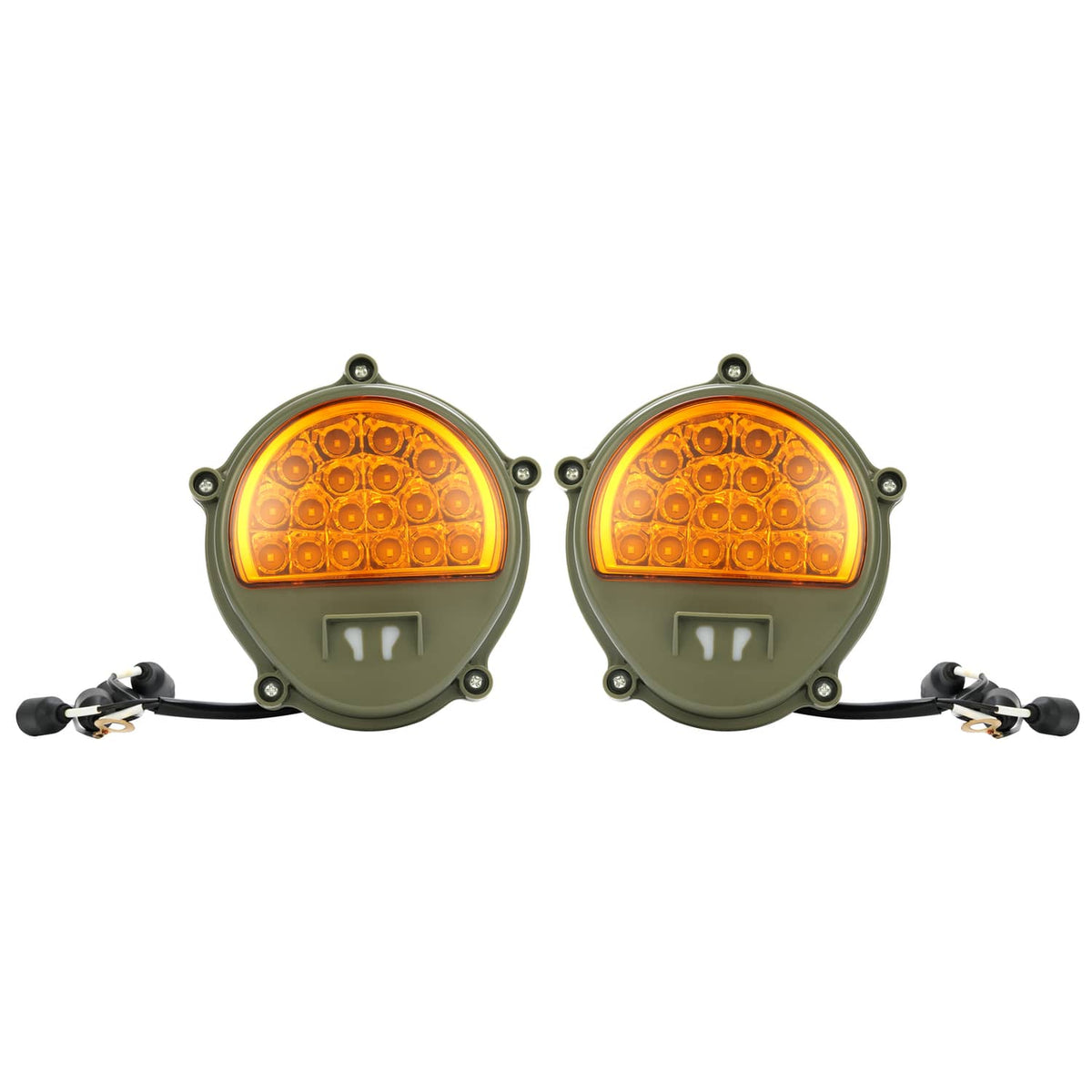 Solid Spare 2x New LED Front Turn Signal Lights Yellow Lens For Humvee M35 M998 #12422957