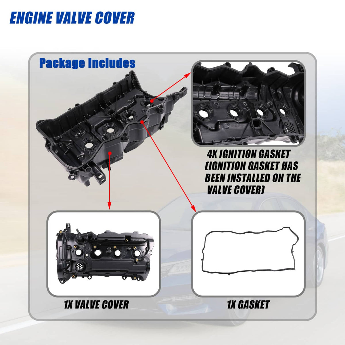 Solidspare Engine Valve Cover For Honda Accord 2013-2017 CR-V 2015-2019 L4 2.4L WITH Gasket