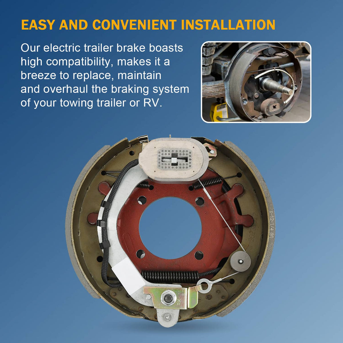 Solidspare Electric Trailer Backing Plate Brake 12-1/4 x 3-3/8 8000 Set for Dexter 8K Axle