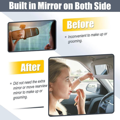 Solidspare Pair Sun Visor Left & Right Side Without Sunroof Gray For Toyota Camry 2007-2011