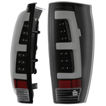 Solid Spare Black Smoke For 02-06 Chevy Avalanche 1500 2500 LED Tube Tail Lights Brake Lamps