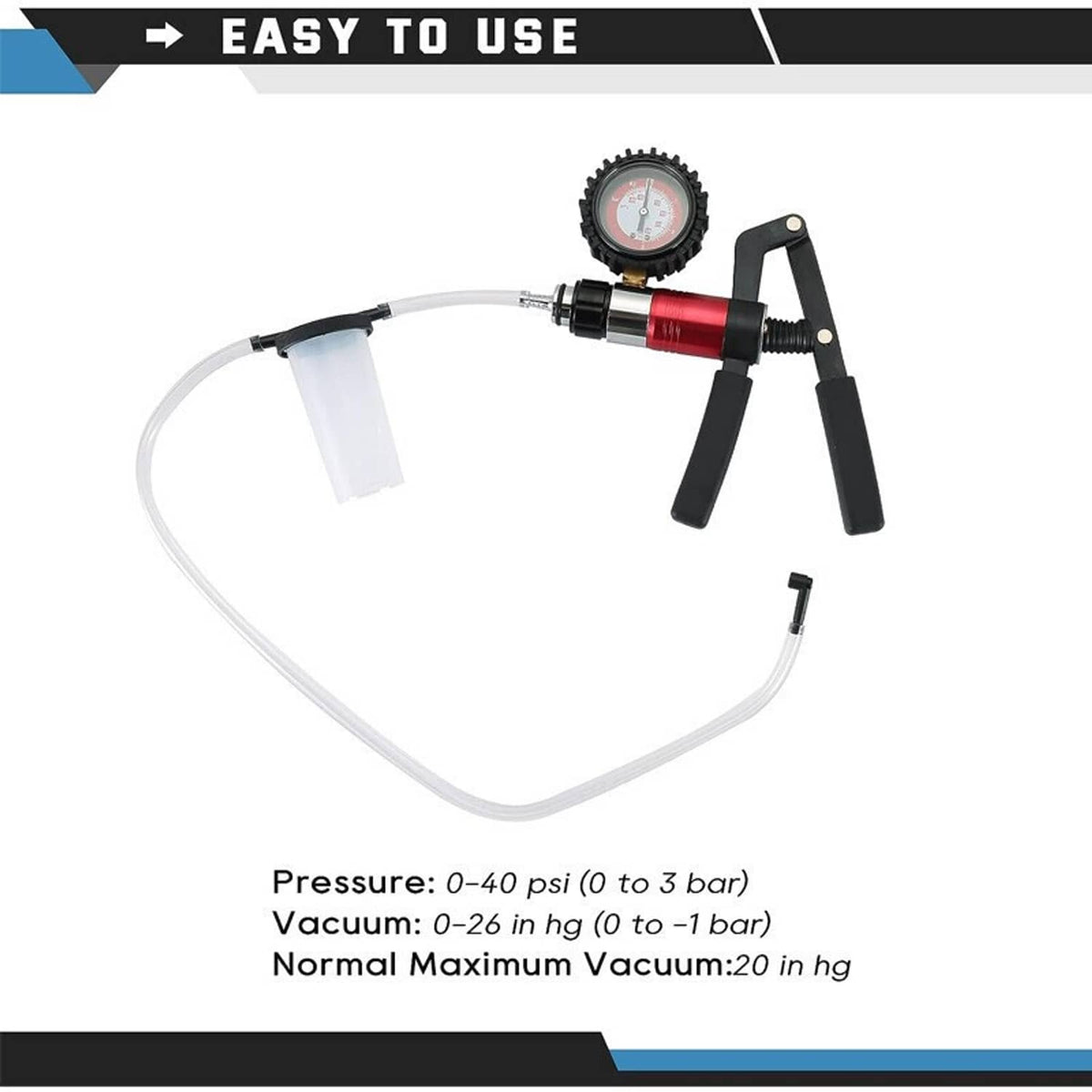 Solidspare 21pcs Hand Held Vacuum Pressure Pump Tester Brake Fluid Bleeder Bleeding Tool US