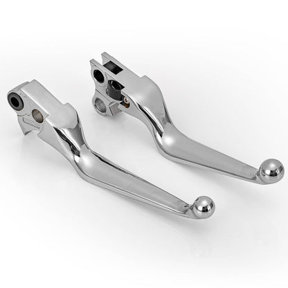 Solidspare Chrome Wide Hand Levers for Harley Sportster Softail Dyna Street Glide Road King